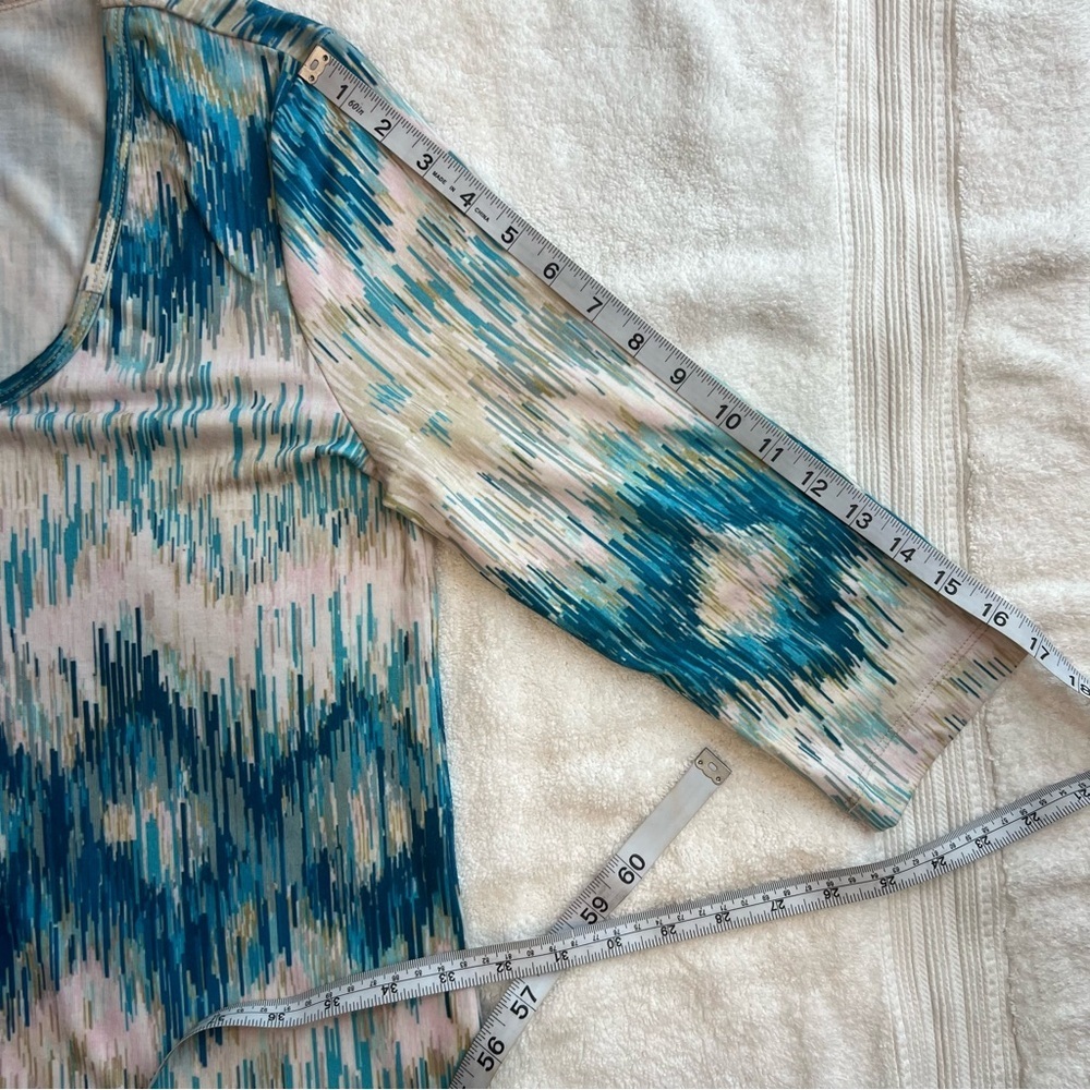 XCVI Watercolor Print‎ 3/4 Sleeve Shirt Size PM - Picture 6 of 9